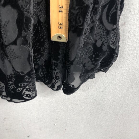 Vintage Lily Dress Womens Large Black Velvet Burnout Whimsigoth Halter Fairy - Picture 6 of 16